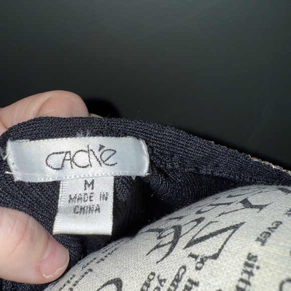 Cache Black Sleeveless Top with Silver Detailing. Vintage! - Picture 10 of 12